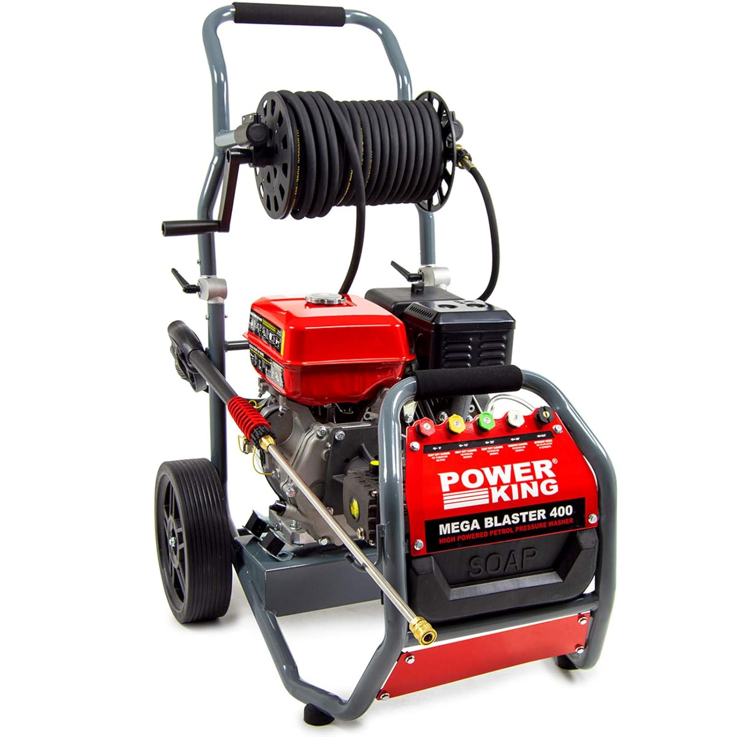 PowerKing "Mega Blaster 400" Petrol Pressure Washer 300BAR + 5 Pro