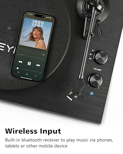 Vinyl Record Player Turntable with Speakers (36W) Wireless