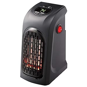 Ontel Handy Heater | Plug-in Personal Heater | Compact Design | Quick and Easy Heat | Digital Display | Great for Travel | On/Off with Timer