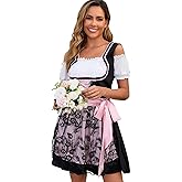 YTWS 2 Piece Dirndl Dresses Women Oktoberfest Carnival Costume Accessories with Apron
