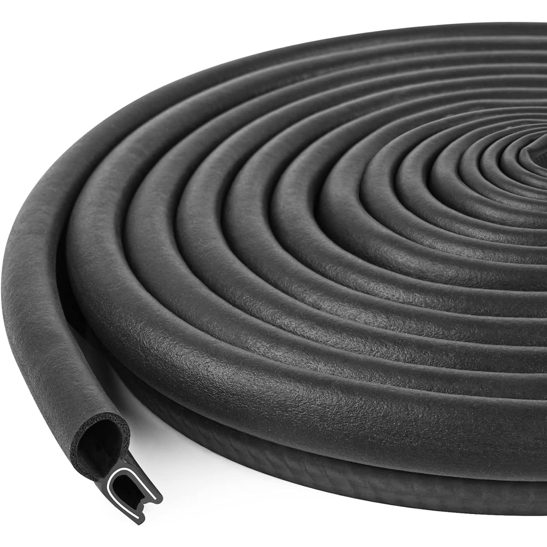 Photo 1 of Kikerike Automotive Door Weather Stripping 30Ft Car Door Rubber Edge Trim Seal Strip Gasket with Top Bulb Easy to Install for Car Bus Camper Boat RV Truck Doors and Home Applications