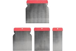 CCHRN 4 PCS Body Filler Scrapers for Car, Heavy Duty Auto Body Paint Spreader Assortment with Nonslip Grip, Multipurpose Scra