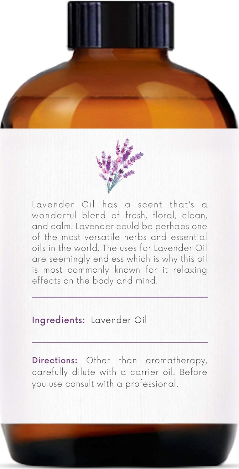 Handcraft Lavender Essential Oil - 100% Pure & Natural – Premium Therapeutic Grade with Premium Glass Dropper - Huge 4 fl. oz: Beauty