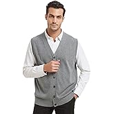TopTie Mens Sweater Vest Solid Knitted Lightweight Thermal Cardigan