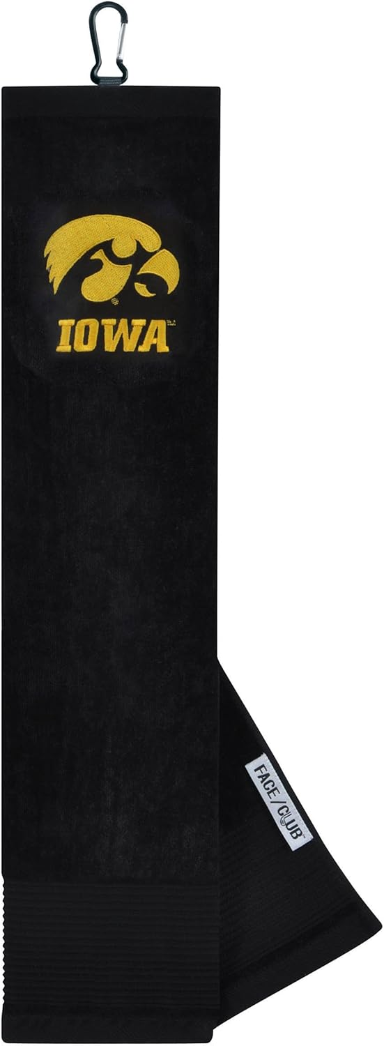 Iowa Hawkeyes Face/Club Embroidered Towel : Hawkeye Golf Tees : Sports & Outdoors