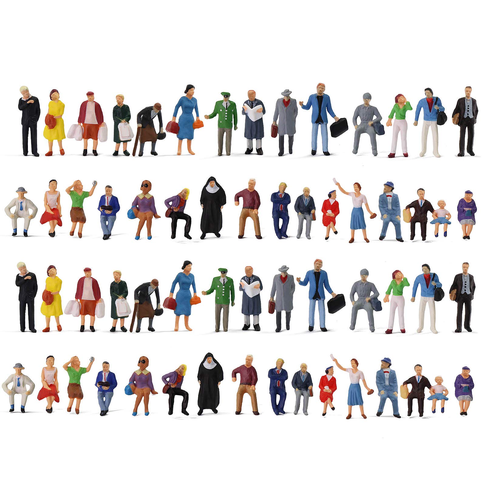 Evemodel Track H0 1:87 Sitting Figures People Model Kit Passengers (60 Pieces)
