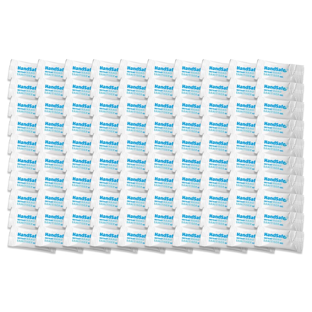 Handsafe - 100 x 1.5ml Hand Sanitiser Gel Multipack, Kills 99.9%+ of Bacteria & Viruses, 70% Alcohol Based, Handbag, Travelling, Pockets, Mini