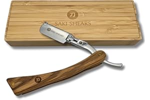 SAKI SHEARS Straight Edge Shaving Razor with Disposable Blades For Classic Men's Shaving (Light Brown)