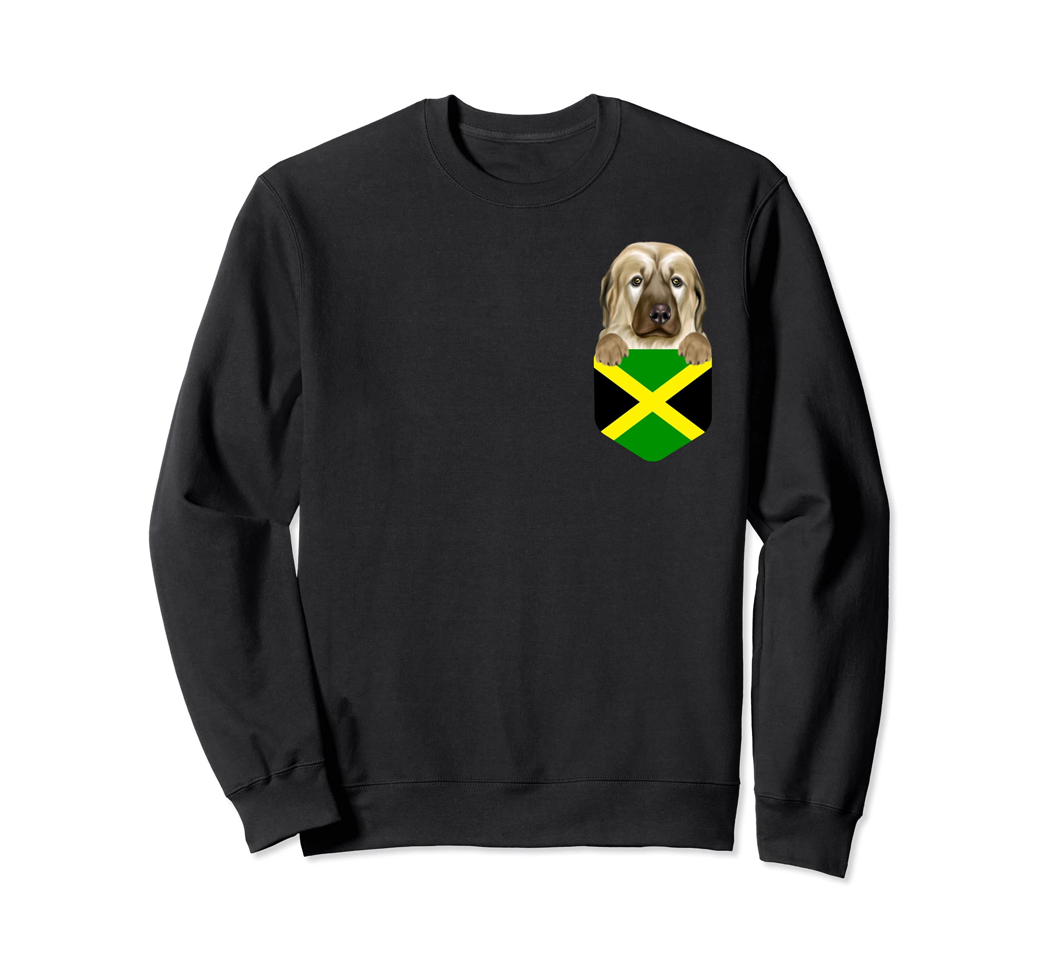 Jamaica Flag Anatolian Shepherd Dog Dog In Pocket Sweatshirt