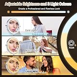 Amelar 8In Wall Mounted Makeup Mirror 20X Magnification LED 3 Color Lights view 4