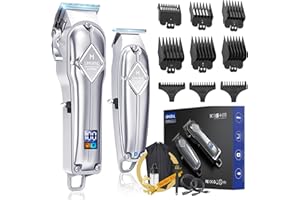 Limural PRO Professional Hair Clippers and Trimmer Kit - Cordless Barber Clipper + T Blade Outliner Combo, Complete Hair Cutting Kits with 9 Premium Guards, LED Display, Taper Lever & 5 Hrs Runtime