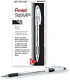 Pentel R.S.V.P. Ballpoint Pen, 0.7mm Fine Tip, Black Ink, Box of 12 (BK90-A)