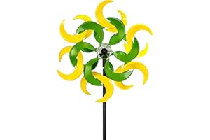Cyan Oasis Wind Spinners - Metal Garden Wind Spinner with Stake, Gift for Family