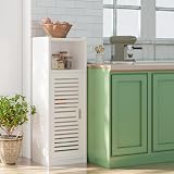 Dripex 3 Tier Bathroom Floor Cabinet White Storage with Door 80x22x25cm view 6