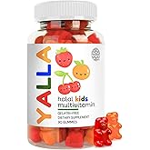 YALLA Halal Vitamins for Kids, Halal Kids Multivitamin Gummies, 45-90 Day Supply, Essential Vitamins with C, D3, Zinc for Immunity, B6 B12 for Energy, ISA Certified, Gelatin Free