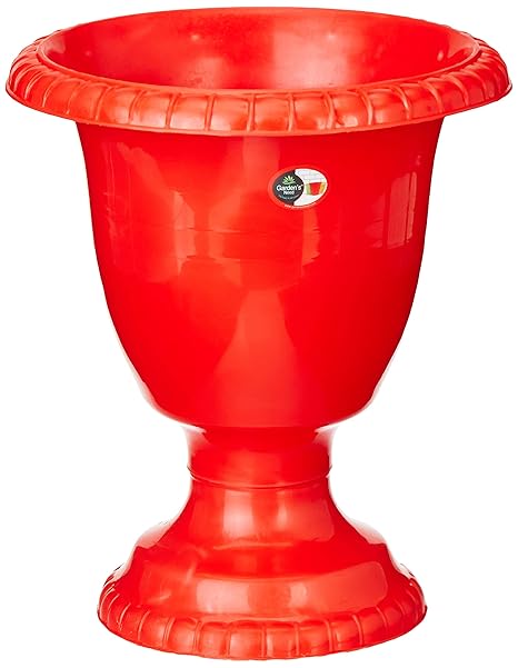 Gardens Need 100% Virgin Plastic Big Hitech Planter| Set of 2 Planter, (18cm x 27cm x 31cm, Red)
