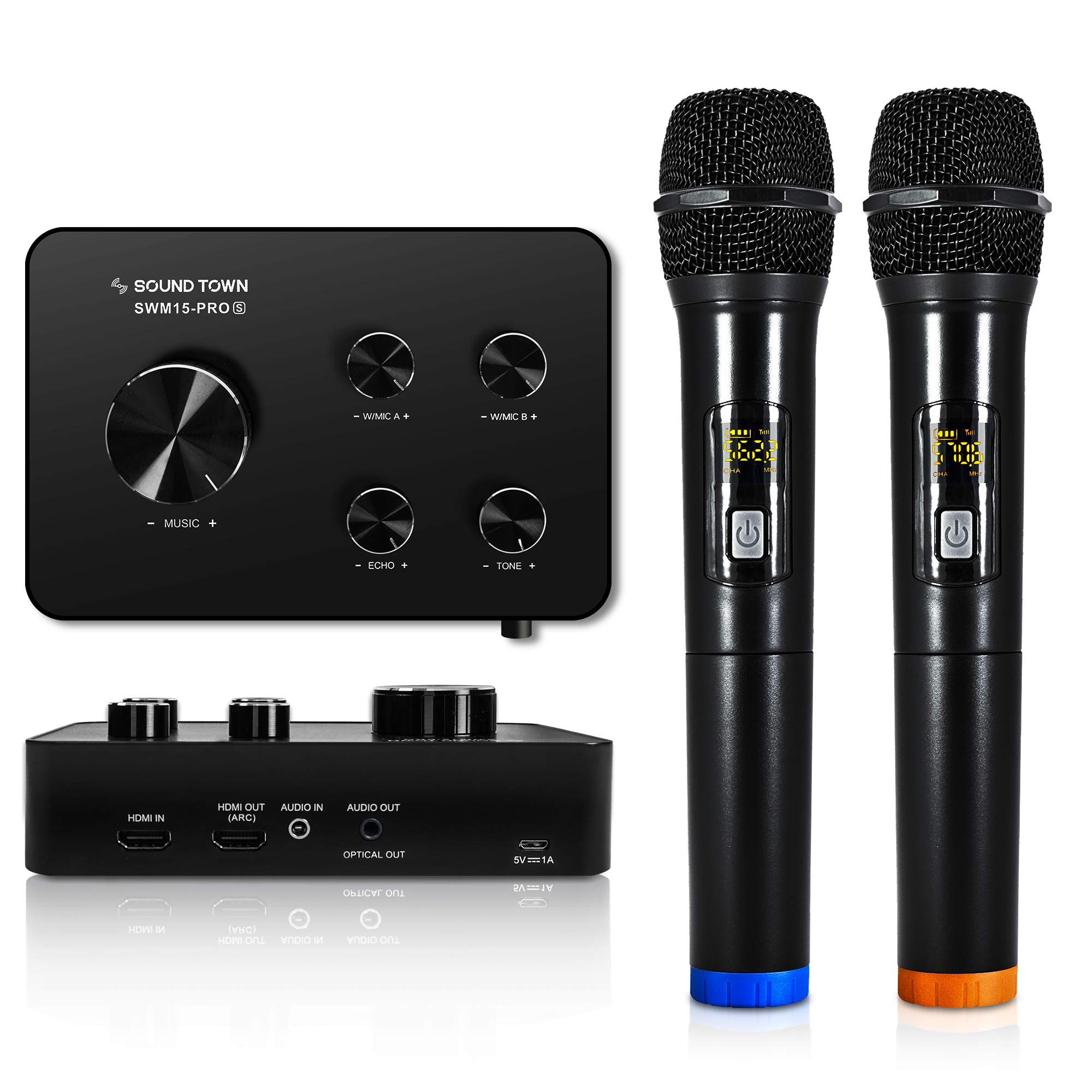 Sound Town Wireless Microphone Karaoke Mixer System, Supports HDMI ARC