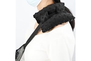 BNRENDLES Neck Pad Strap Cushion Pillow for Arm Sling Comfort Shoulder Support Pad Rotator Cuff Replacemet Surgery Elbow Brace Carry Padded Cover Broken Wrist Hand Injury Cast, Minky Dot Black