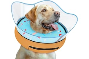 Toptakeit Elevated Inflatable Dog Cone Collar Alternative After Surgery, Dog Donut Collar, Soft Pet Cone to Stop Licking for Small Medium Large Dogs