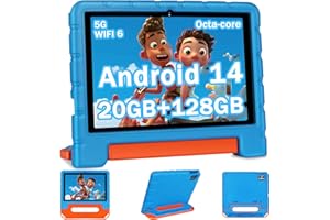 2024 Kids Tablet 10 inch Android 14 Tablets for Kids Octa-Core, 20GB+128GB (TF 1TB), Child Tablet with Shockproof, 2.4G+5G Wi