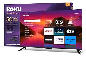 Roku Smart TV – 50-Inch Select Series 4K HDR RokuTV with Roku Enhanced Voice Remote, Brilliant 4K Picture, Automatic Brightness, & Seamless Streaming – Live Local News, Sports, Family Entertainment