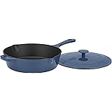 Cuisinart Cast Iron Pan, 12" Chicken Fryer, Enameled Provencial Blue