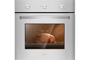 Empava 24 in. 2.3 cu. Ft. Single Gas Wall Oven Bake Broil Rotisserie Functions with Mechanical Controls-Built-in Timer-Convection Fan in Stainless Steel, 24 Inch
