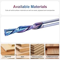 SpeTool Down Cut Spiral Router Bits 1/4 Shank with
