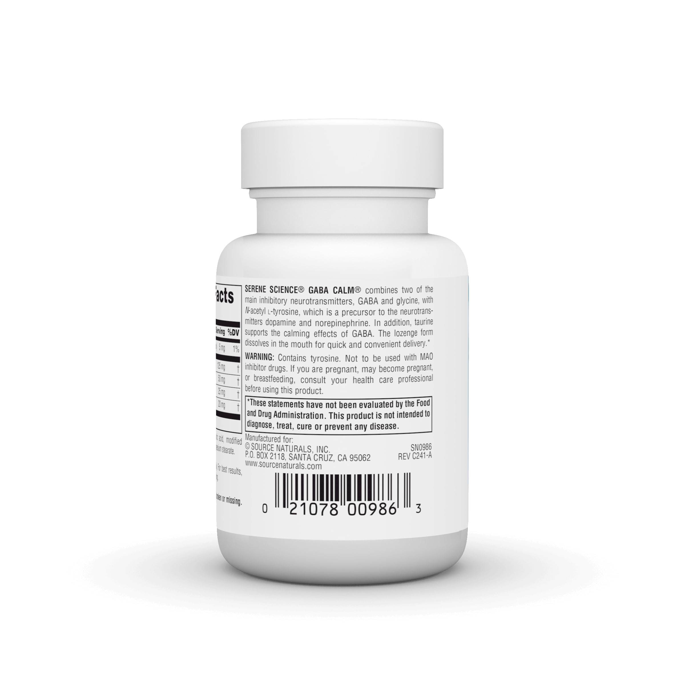 Source Naturals Serene Science GABA, 125 mg, Orange Flavored* - 30 Lozenges