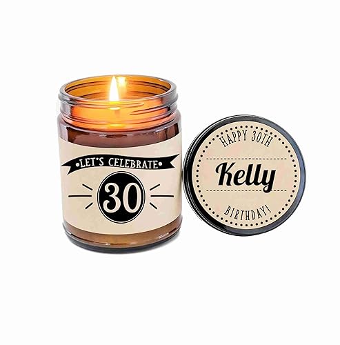 Amazon Com 30th Birthday Gift Candle Personalized Candle Soy Candle Thirty Birthday Thirtieth Birthday Scented Candle Jar Candle Custom Candle Handmade