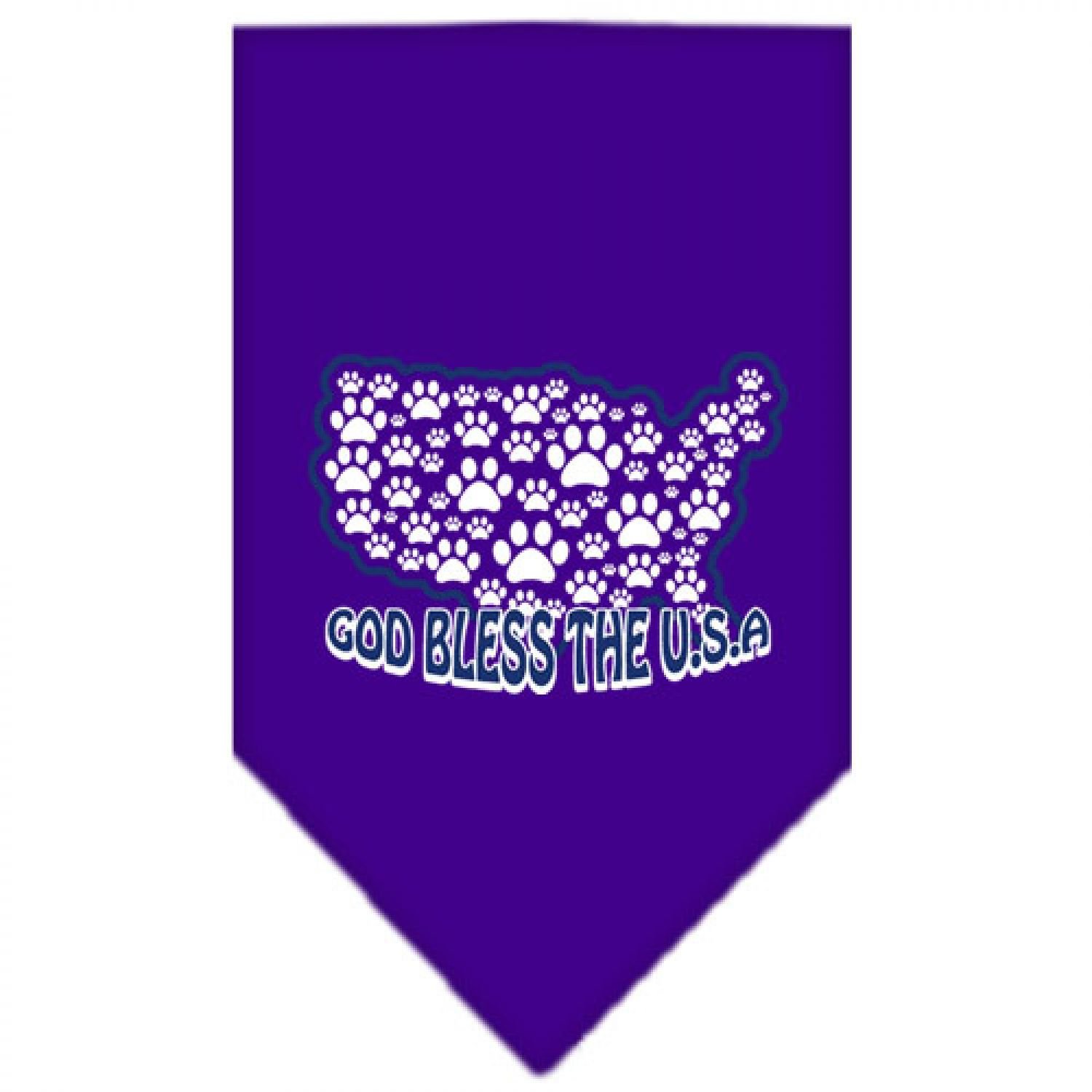 Mirage God Bless USA Screen Print Bandana, Small, Purple