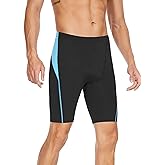 Fiteng Men's Swim Jammers Competitive Athletic Swim Team Suit Training Endurance Racing Quick Dry Swimming Shorts UPF 50