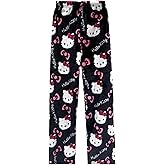 BIUGNVW Anime Pajamas Pants Women Cartoon Family Christmas Pajama Pants Kawaii Flannel Pajama Pants Black and Pink
