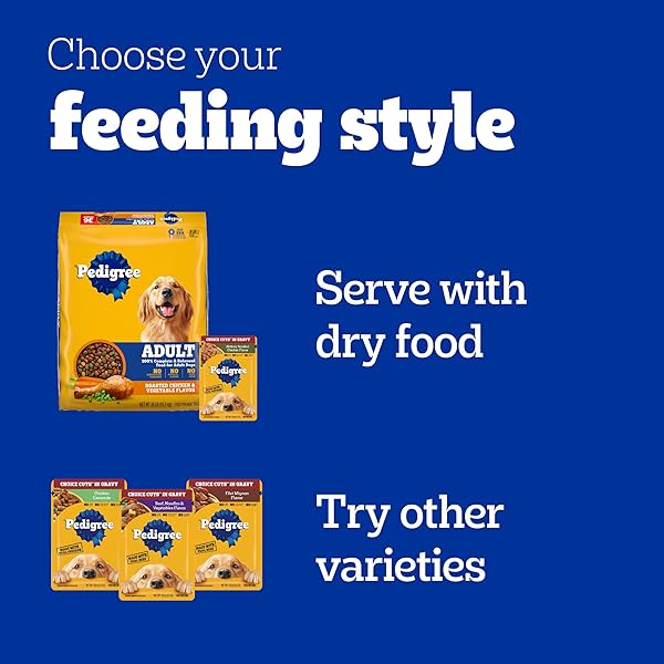 PEDIGREE CHOICE CUTS IN GRAVY ADULT SOFT WET DOG FOOD 24-COUNT VARIETY PACK, 3.5 OZ. POUCHES