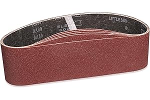 POTUINOM Sanding Belt 4 x 36 Inch,Belt Sander Belts 80 Grits,Best for Sanding Wood,Metal and Paint(5 Pack)