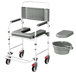 Littneo Bedside Commode with Wheels, Shower