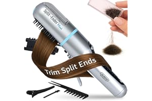 Split-Ender Mini Cordless Split End Hair Trimmer for Dry, Damaged, Brittle, or Frizzy Hair - Battery Operated Clipper for Straight and Curly Hair - Blue