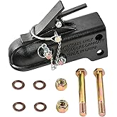 2-5/16" Adjustable Trailer Coupler, 15000LBS Capacity Heavy Duty Channel-Mount Cast Coupler with Fastener, Black