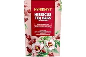 HYNTMYT Hibiscus Tea Bags, Premium Hibiscus Flowers Tea, Bright & Tart Flavor, Caffeine Free, 120 Count