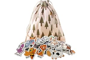 SHENVENGA Animal Magnets Letters Refrigerator for Kids Toddlers 1-3, 32 Fridge Magnetic Animal Toys Set with Clear & Big Letters Educational Spelling Early Learning Tool