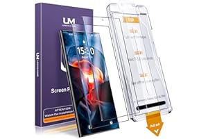 UniqueMe 2 Pack for Samsung Galaxy S24 Ultra Screen Protector, HD Bubble Free Easy installation Full Coverage Scratch Resistant [Dust-Free Kit] [Auto-Installation] [Support Fingerprint Unlock]