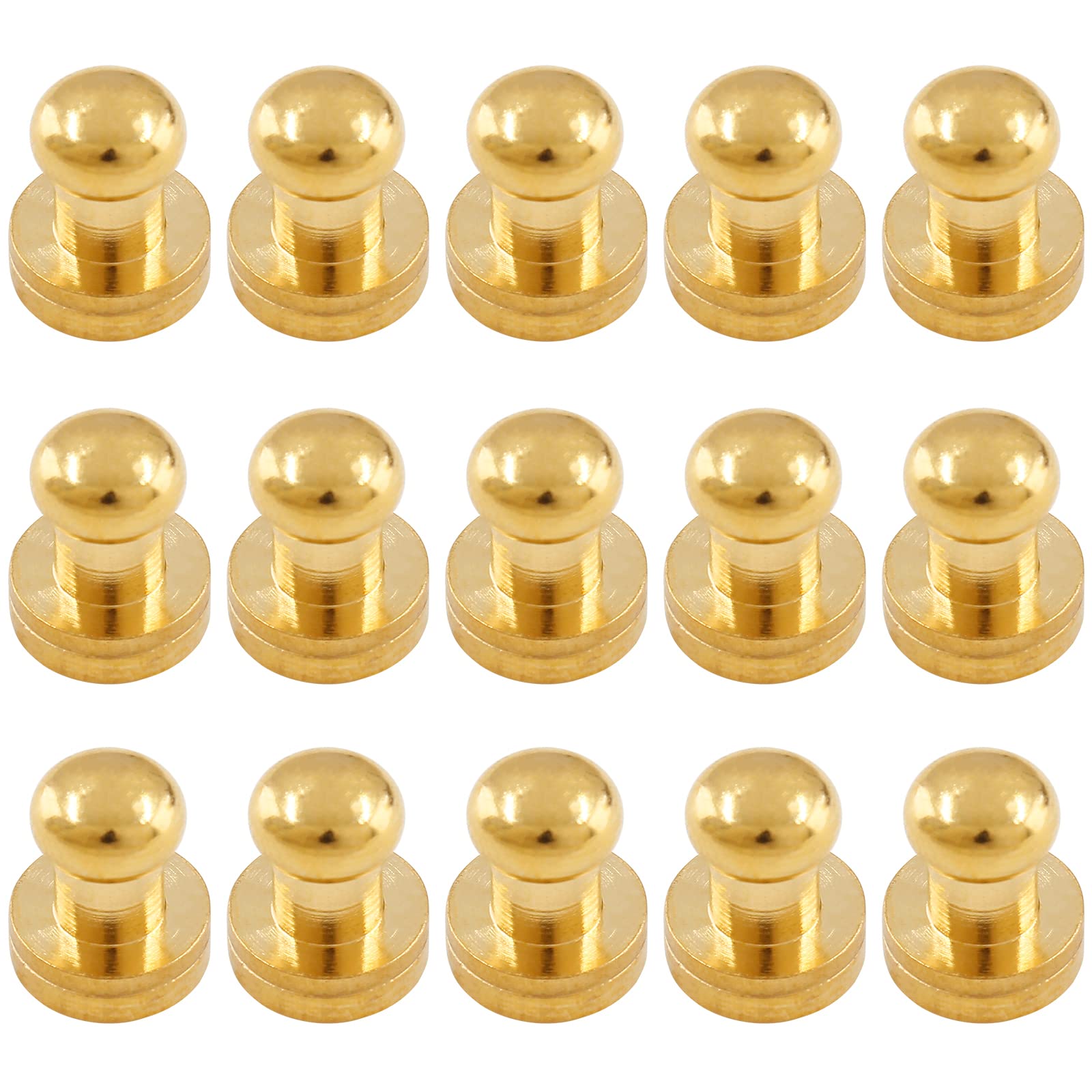 Photo 1 of Moicstiy 15 Sets Chicago Screws, 6mm Round Head Button Studs Screws Metal Studs Rivets Leather Rivets for Bag, Belt, Craft, DIY Decoration (Gold)