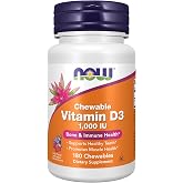 NOW Supplements, Vitamin D-3 1,000 IU, Structural Support*, 180 Chewables
