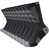 JOYNÉE Athletic Crew Socks Cushion Running Socks Performance Breathable Sports Socks for Men 5 Pairs,Sock Size:10-13