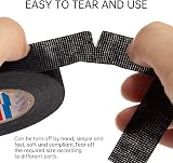 testyu Wiring Harness Tape 4 Rolls 1.9 cm x 15 m Black Polyester Self-Adhesive view 4