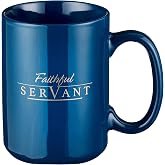 Christian Art Gifts Navy Blue Ceramic Coffee Mug, 14 oz | Large Inspirational Scripture Coffee and Tea Mug for Men & Pastors