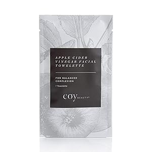 Facial Wipes - Natural Facial Toner, Makeup Remover Wipes, Facial Cleanser With Organic Apple Cider Vinegar and Other Natural Ingredients, Unscented, 30 Large Towelettes - by Coy Beauty