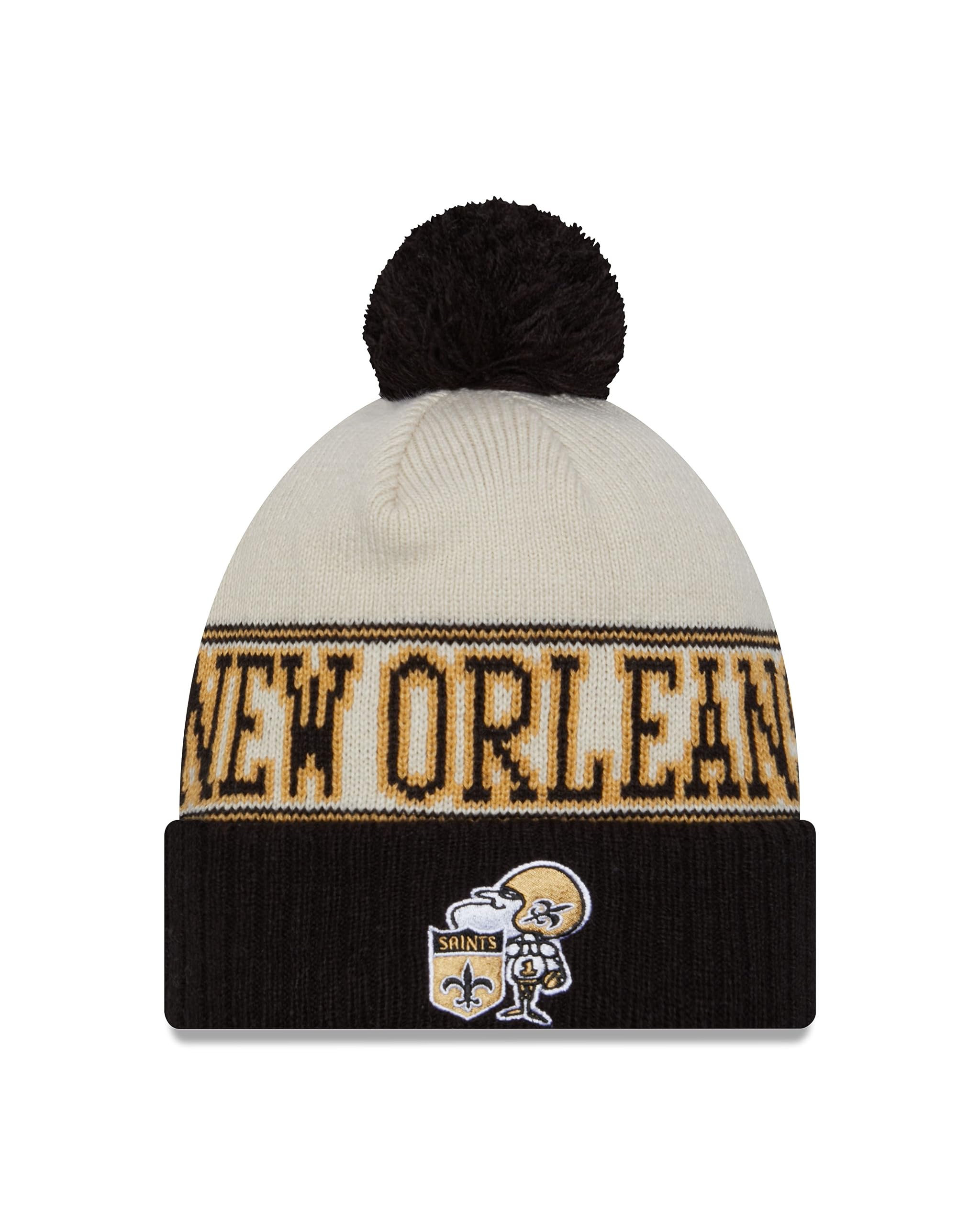 New Era New Orleans Saints NFL 2023 Sideline Historic Knit Beanie OTC Gray Black - One-Size