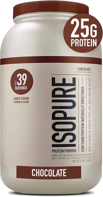 Amazon Com Isopure Low Carb Naturally Sweetened Zinc For Immune Support 25g Protein Keto Friendly Protein Powder 100 Whey Protein Isolate Flavor Chocolate 3 Pound Packaging May Vary Health Personal Care