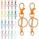 20 Pcs Colorful Swivel Snap Hook Metal Lobster Claw Clasps Keychain with Key Rings 10 Colors Key Chain Clip Hooks Lobster Clasp Swivel Clips for Keychain DIY Crafts Jewelry Making